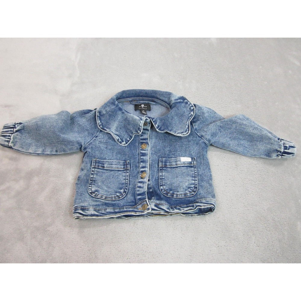 7 For All Mankind Denim Jacket Toddler 2T Peter Pan Collar Acid